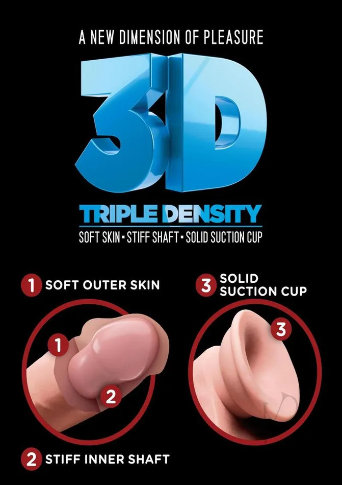 King Cock Plus Triple Density Dildo with Balls 5in Vanilla King Cock Dildos