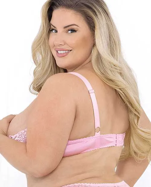 Lace Bra wUnderwire Boning Cups Pink 40 Escante Vibrators