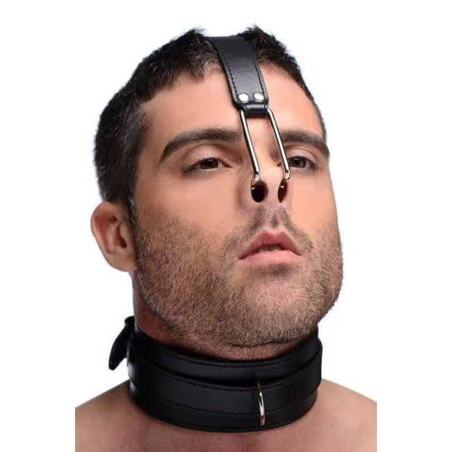 Leather Collar with Nose Hooks Master Series Restraints