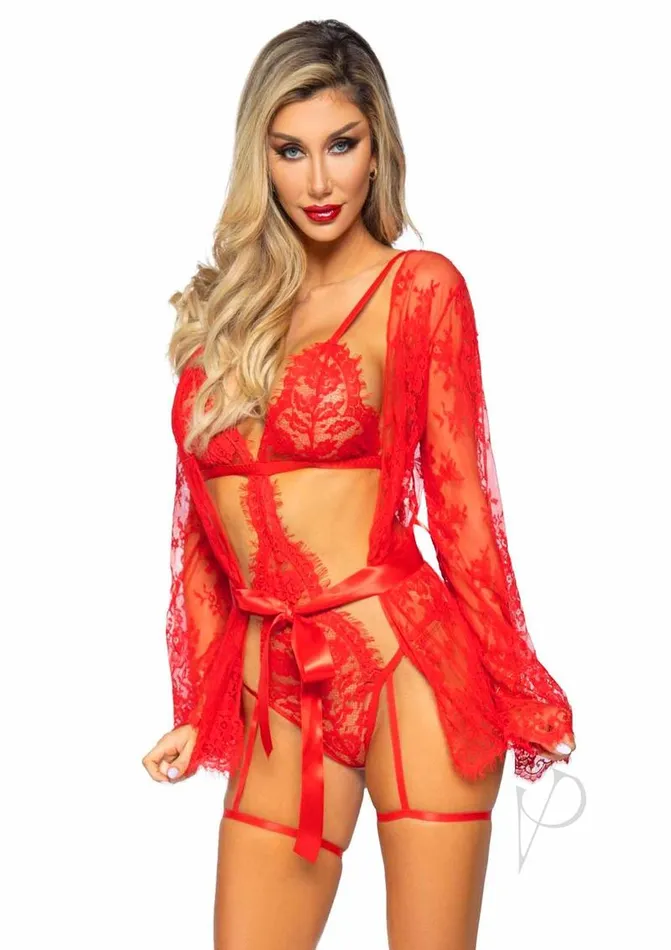 Leg Avenue Leg Avenue Eyelash Lace Garter Teddy with GString Back and Adjustable Straps Lace Robe and Ribbon Tie 3 pieces Large Red Male Sex Toys Leg Avenue Leg Avenue Eyelash Lace Garter Teddy with GString Back and Adjustable Straps Lace Robe and Ribbon Tie 3 pieces Large Red Male Sex Toys