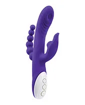 Lick Me Triple Stim Rechargeable Silicone Vibrator Purple Evolved Vibrators