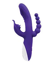 Lick Me Triple Stim Rechargeable Silicone Vibrator Purple Evolved Vibrators