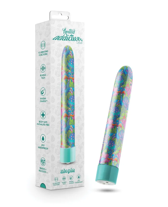 Limited Addiction Utopia Rechargeable Slimline Vibrator Aqua Limited Addiction Vibrators Limited Addiction Utopia Rechargeable Slimline Vibrator Aqua Limited Addiction Vibrators