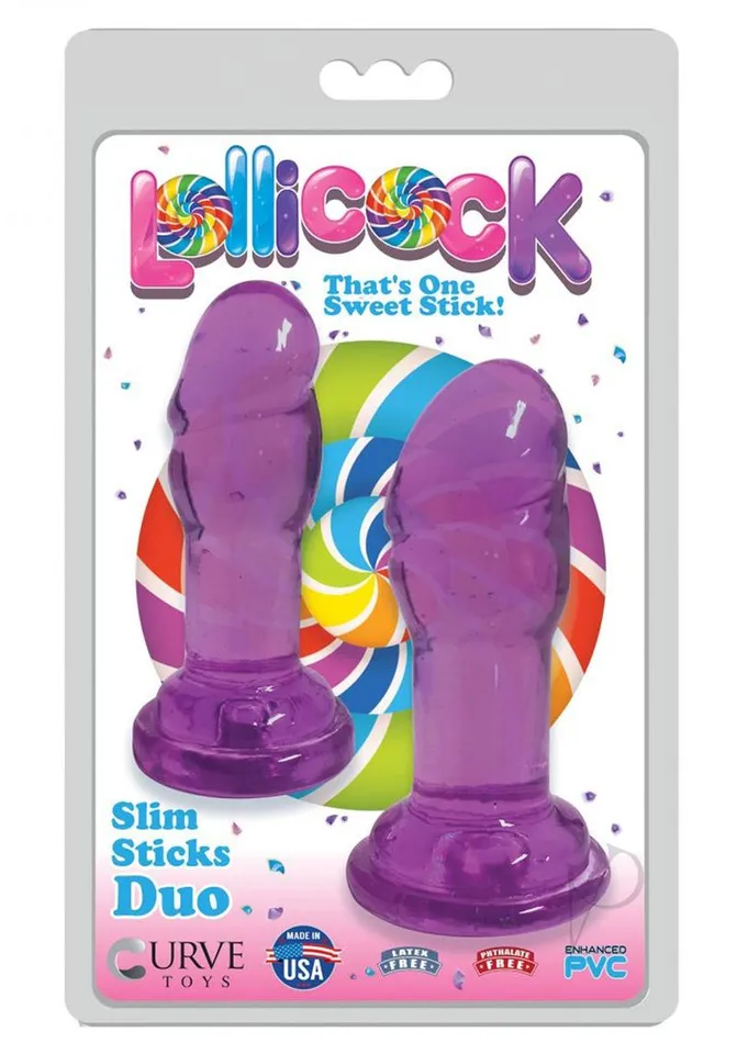 Lollicock Anal Lollicock Slim Sticks Duo Butt Plugs Grape