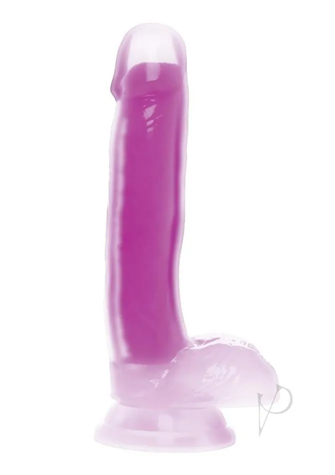 Lollicock Glow in the Dark Silicone Dildo with Balls 7in Purple Lollicock Dildos