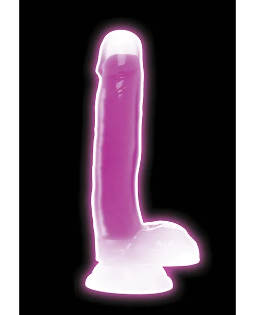 Lollicock Glow in the Dark Silicone Dildo with Balls 7in Purple Lollicock Dildos