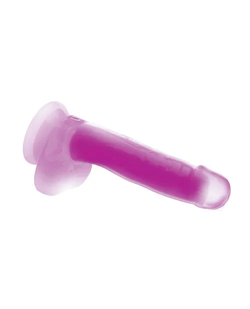 Lollicock Glow in the Dark Silicone Dildo with Balls 7in Purple Lollicock Dildos