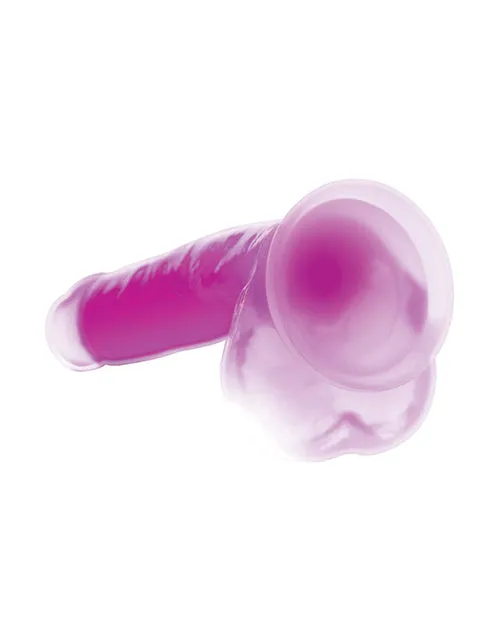 Lollicock Glow in the Dark Silicone Dildo with Balls 7in Purple Lollicock Dildos