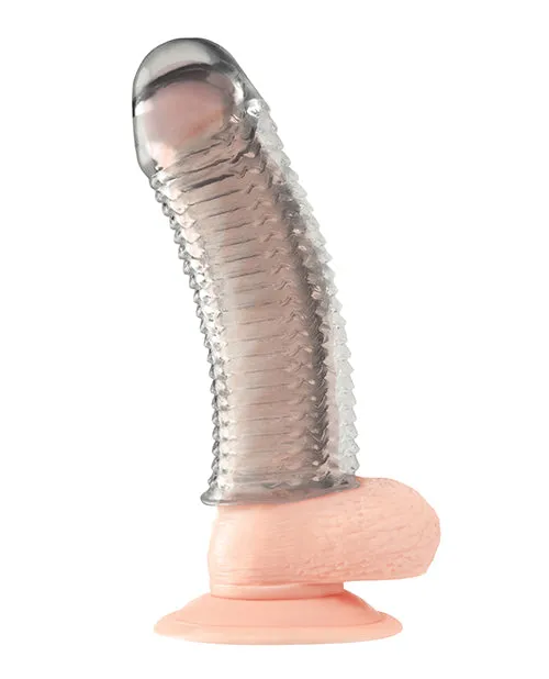 Male Sex Toys Blue Line Clear Textured Penis Enhancing Sleeve Extension 65in Clear Blue Line Cand B Gear Male Sex Toys Blue Line Clear Textured Penis Enhancing Sleeve Extension 65in Clear Blue Line Cand B Gear