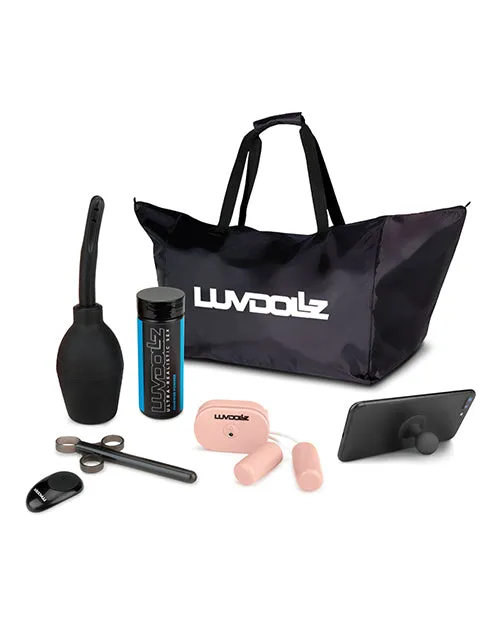 Male Sex Toys Luv Dollz LuvDollz Remote Controlled Vibrating Rechargeable Masturbator with Bullets and Remote Control Pussy and Ass Vanilla