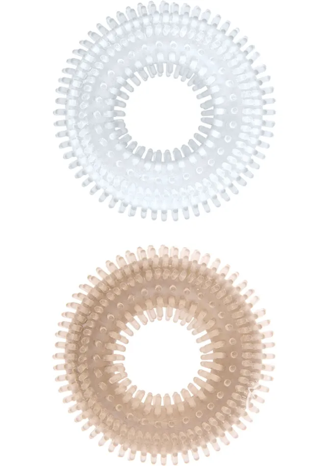 Male Sex Toys Mack Tuff Ribbed Cock Rings 2 pack ClearSmoke Mack Tuff