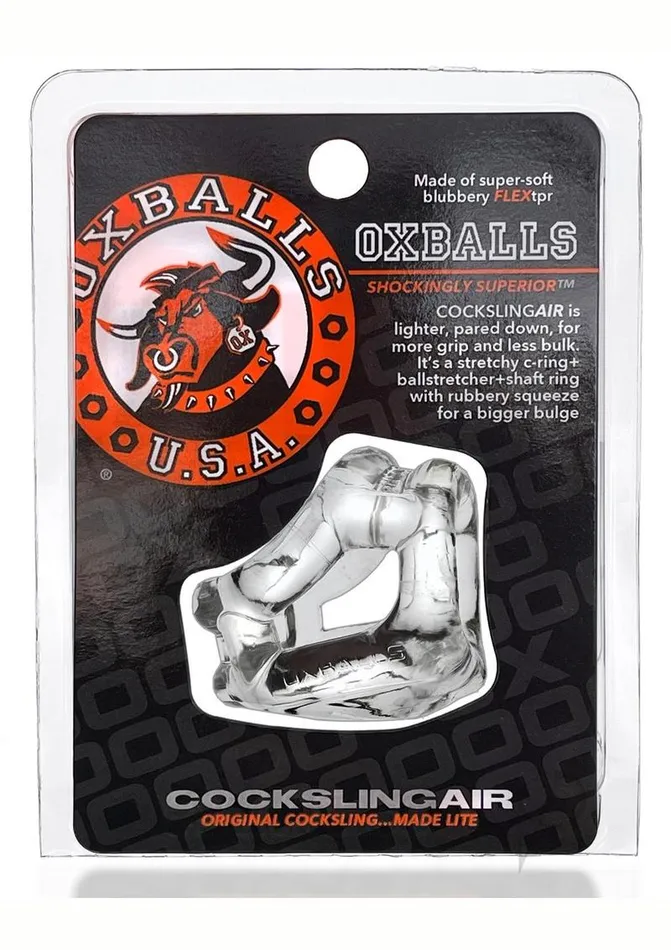 Male Sex Toys Oxballs Oxballs Cocksling Air Cock and Ball Sling Clear