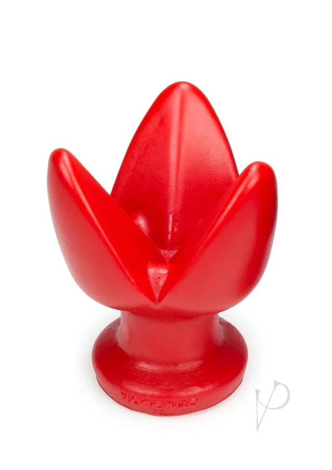 Male Sex Toys Oxballs Oxballs Rosebud1 Silicone Butt Plug with 3 Flanges Red