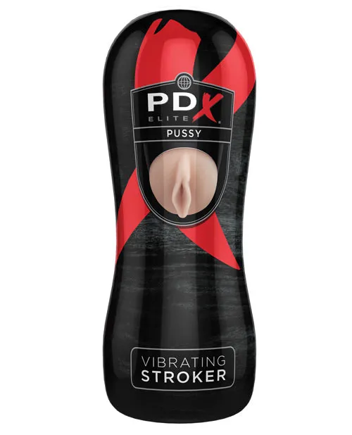 Male Sex Toys Pdx Elite PDX Elite Vibrating Pussy Masturbator with Bullet Pussy VanillaBlack