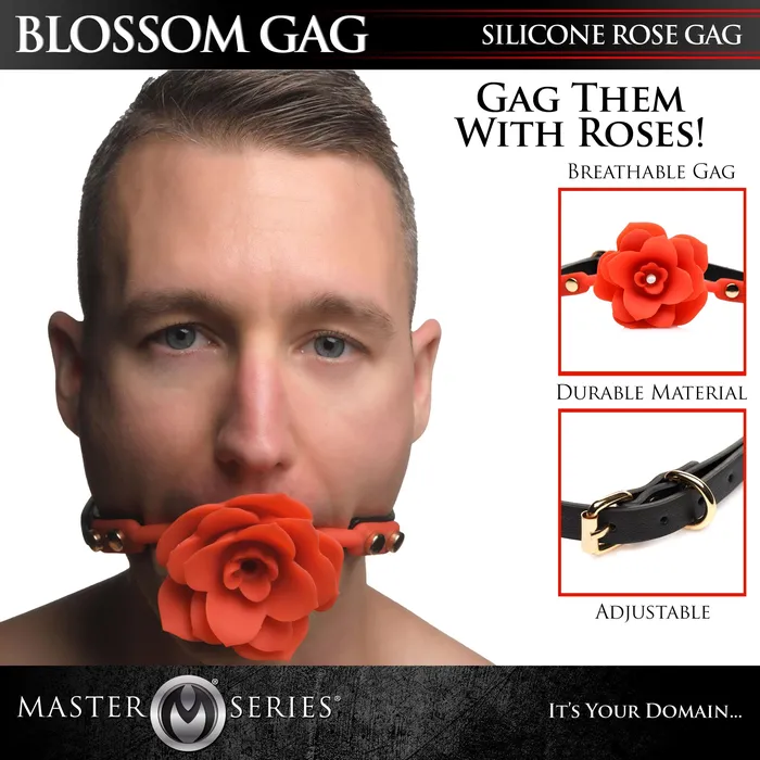Master Series Vibrators Blossom Silicone Breathable Rose Gag
