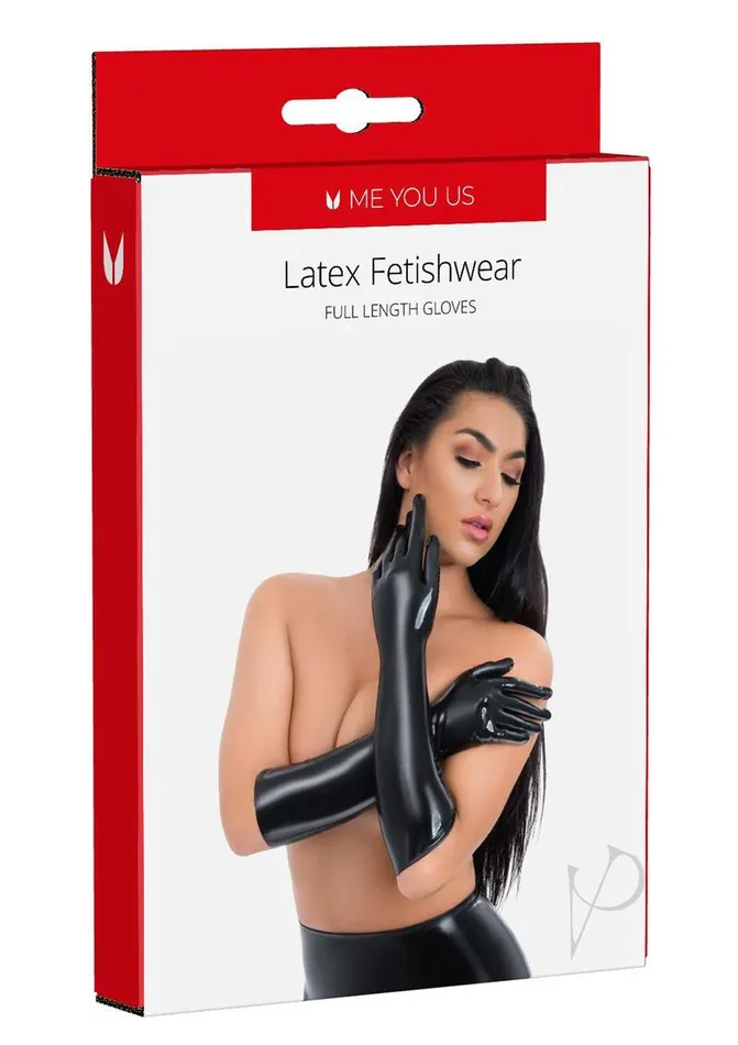 Me You Us Anal ME YOU US Latex Full Length Gloves Medium Black