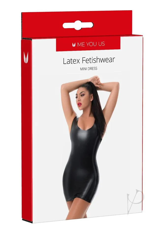 Me You Us ME YOU US Latex Mini Dress Large Black Anal