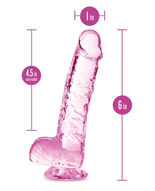 Naturally Yours Crystalline Dildo 6in Rose Naturally Yours Female Sex Toys