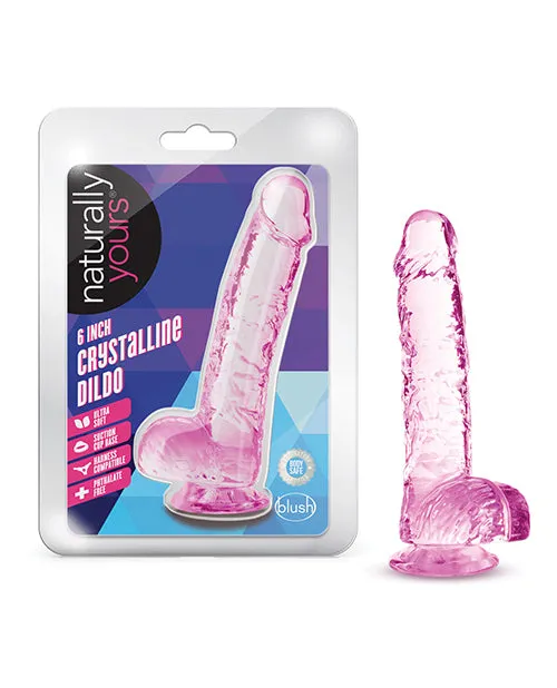 Naturally Yours Crystalline Dildo 6in Rose Naturally Yours Female Sex Toys
