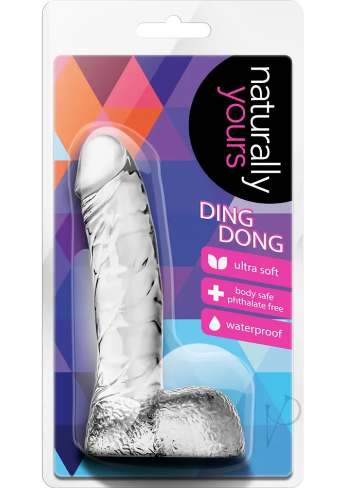 Naturally Yours Dildos Naturally Yours Ding Dong Dildo with Balls 55in Clear Naturally Yours Dildos Naturally Yours Ding Dong Dildo with Balls 55in Clear