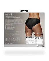Ouch Female Sex Toys Ouch Vibrating StrapOn Hipster with Rechargeable Bullet ML Black Ouch Female Sex Toys Ouch Vibrating StrapOn Hipster with Rechargeable Bullet ML Black
