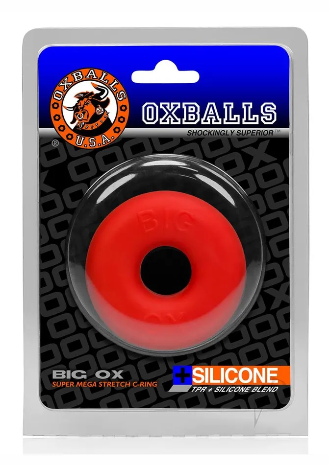 Oxballs Big Ox Super Mega Stretch Silicone Cock Ring Red Oxballs Male Sex Toys Oxballs Big Ox Super Mega Stretch Silicone Cock Ring Red Oxballs Male Sex Toys