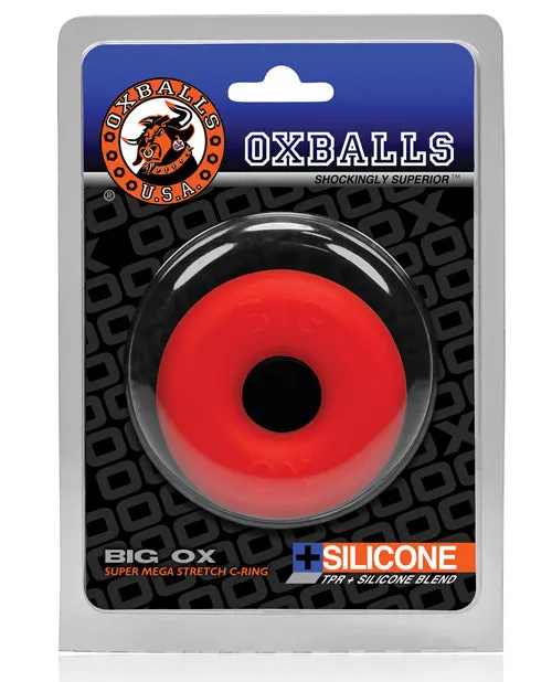 Oxballs Big Ox Super Mega Stretch Silicone Cock Ring Red Oxballs Male Sex Toys