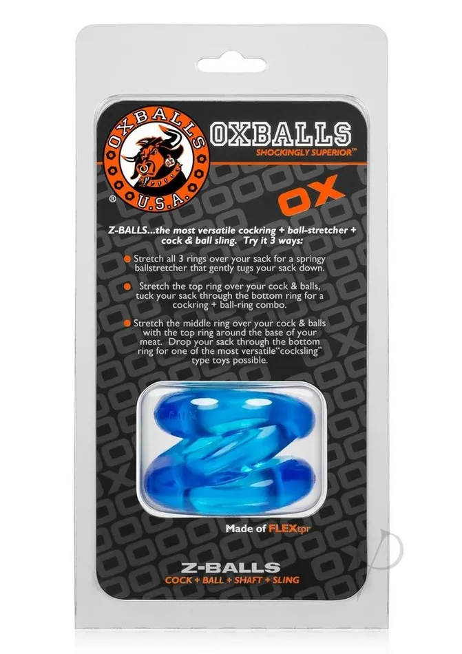 Oxballs Male Sex Toys Oxballs Atomic Jock ZBalls Cock Ring and Ball Stretcher Blue Oxballs Male Sex Toys Oxballs Atomic Jock ZBalls Cock Ring and Ball Stretcher Blue