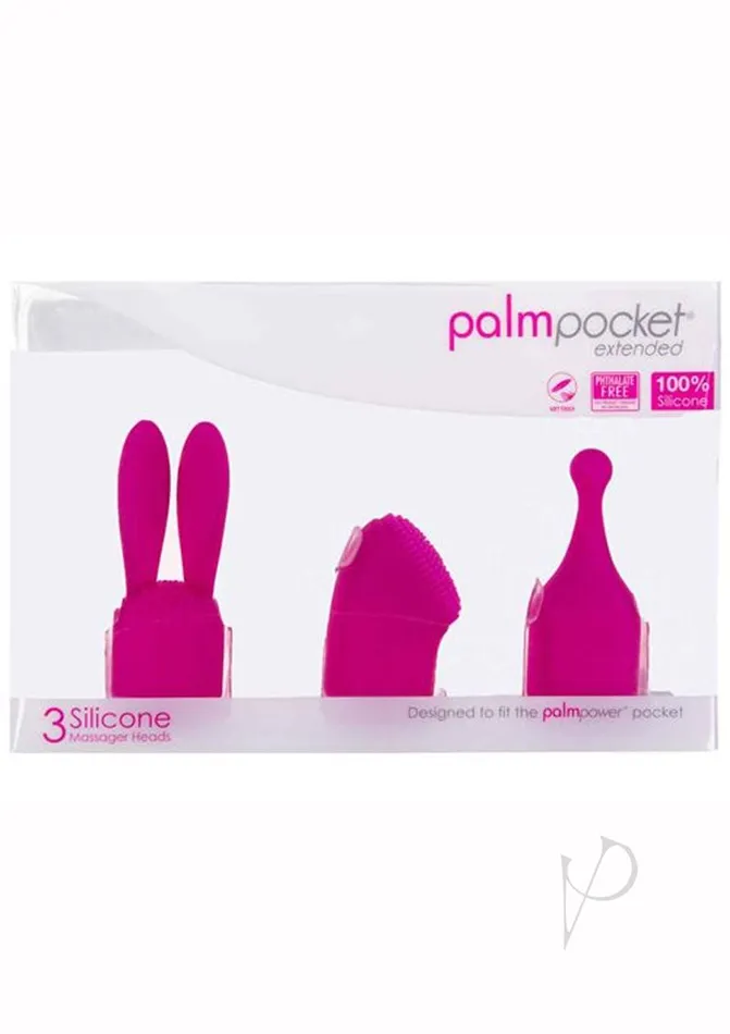 Palmpower Anal PalmPower Pocket Extended Silicone Attachments set of 3 Pink Palmpower Anal PalmPower Pocket Extended Silicone Attachments set of 3 Pink