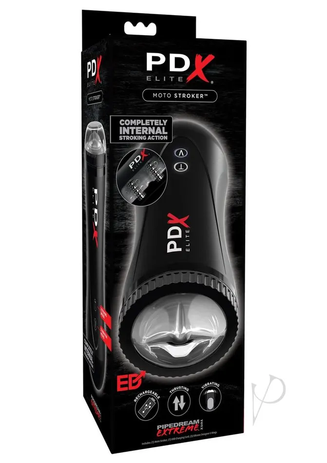 Pdx Elite Male Sex Toys PDX Elite Moto Stroker Masturbator Mouth Black