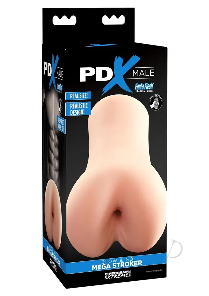PDX Male Blow and Go Mega Stroker Anal Masturbator Vanilla Pdx Male Male Sex Toys PDX Male Blow and Go Mega Stroker Anal Masturbator Vanilla Pdx Male Male Sex Toys