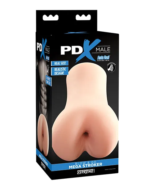 PDX Male Blow and Go Mega Stroker Anal Masturbator Vanilla Pdx Male Male Sex Toys