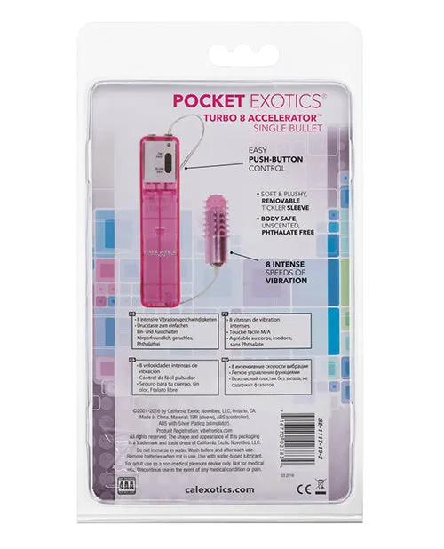 Pocket Exotics Female Sex Toys Pocket Exotics Turbo 8 Accelerator Single Bullet with Wired Remote Control Pink Pocket Exotics Female Sex Toys Pocket Exotics Turbo 8 Accelerator Single Bullet with Wired Remote Control Pink