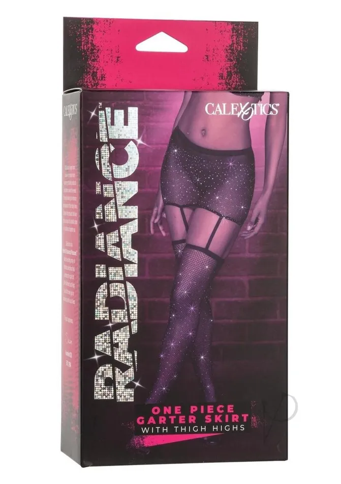 Radiance Couples Radiance One Piece Garter Skirt with Thigh Highs OS Black Radiance Couples Radiance One Piece Garter Skirt with Thigh Highs OS Black