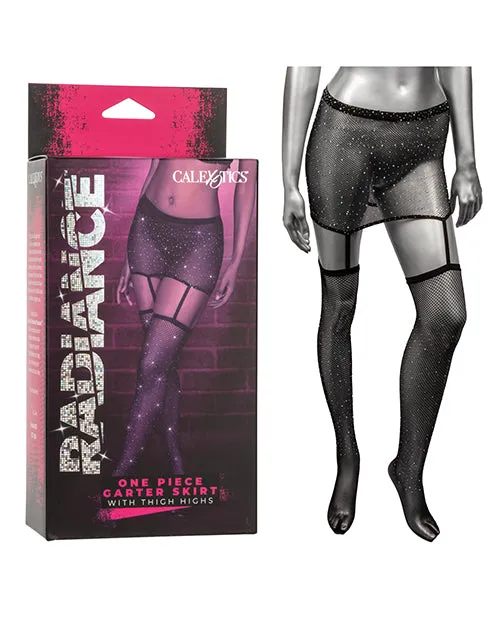 Radiance Couples Radiance One Piece Garter Skirt with Thigh Highs OS Black
