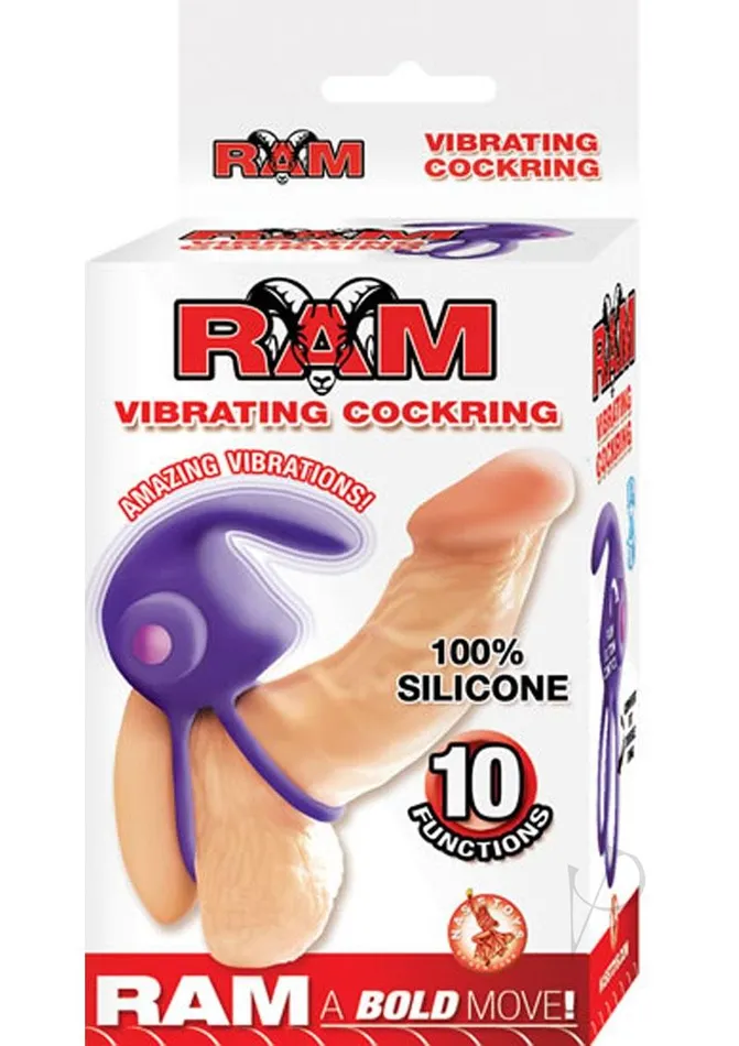 Ram Ram Silicone Vibrating Cock Ring Purple Couples