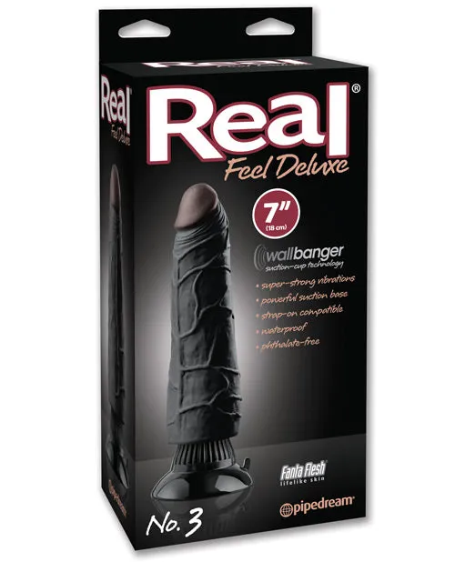 Real Feel Deluxe No 3 Wallbanger Dildo 7in Black Real Feel Deluxe Dildos