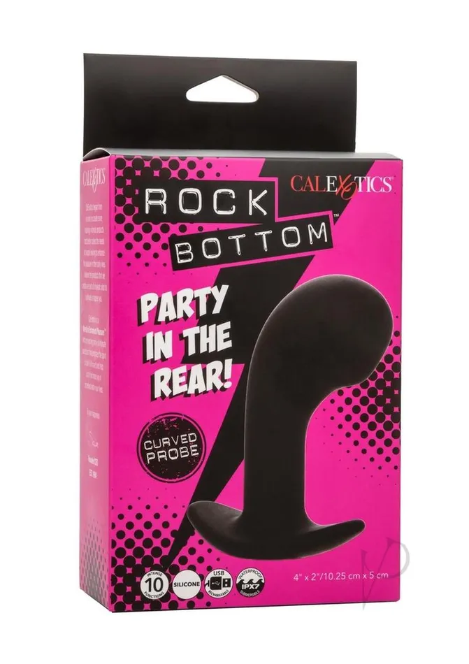 Rock Bottom Rock Bottom Curved Rechargeable Silicone Probe Black Anal