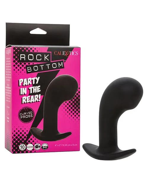 Rock Bottom Rock Bottom Curved Rechargeable Silicone Probe Black Anal
