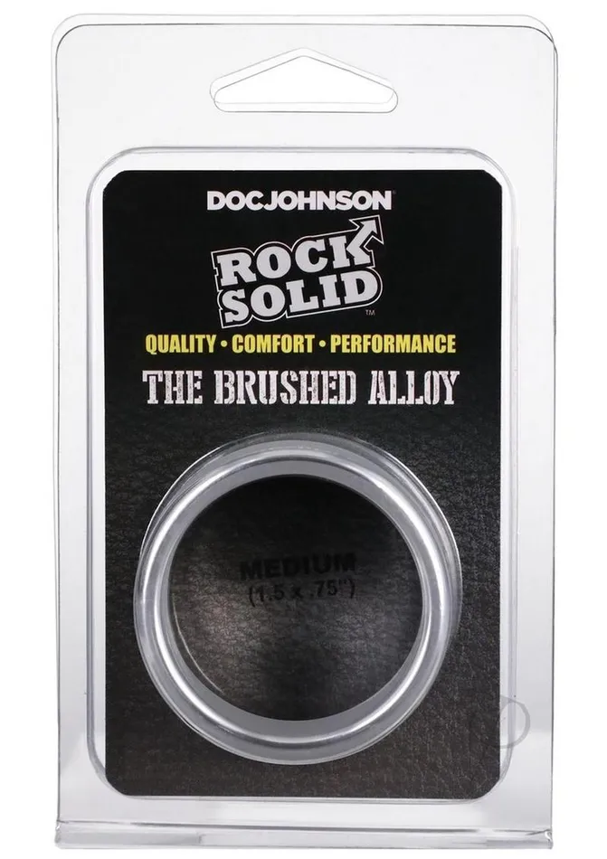 Rock Solid Male Sex Toys Rock Solid Brushed Alloy Aluminum Cock Ring Medium Silver Rock Solid Male Sex Toys Rock Solid Brushed Alloy Aluminum Cock Ring Medium Silver