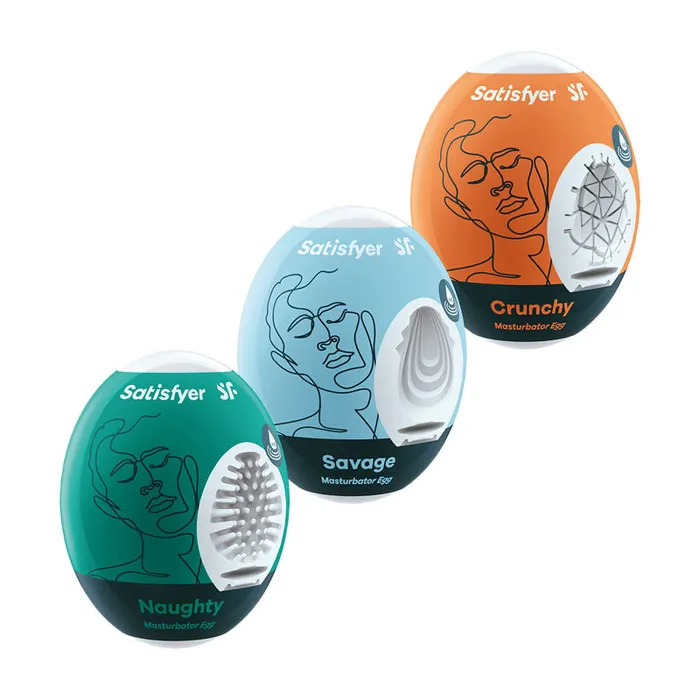 Satisfyer Masturbator Eggs Mixed 3 Pack 2 Satisfyer Male Sex Toys
