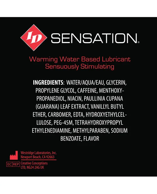 Sensation Lubricants ID Sensation Water Based Warming Lubricant 1oz Sensation Lubricants ID Sensation Water Based Warming Lubricant 1oz