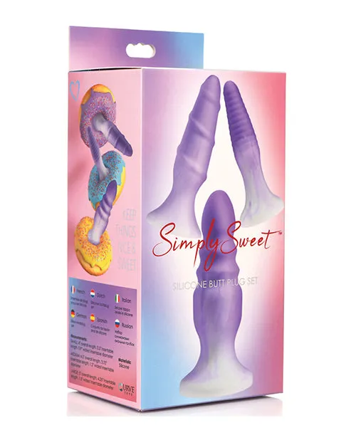 Simply Sweet Silicone Butt Plug Set Purple Simply Sweet Anal