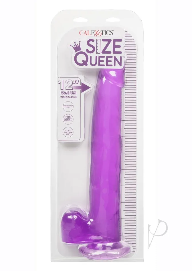 Size Queen Size Queen Dildo with Balls 12in Purple Dildos