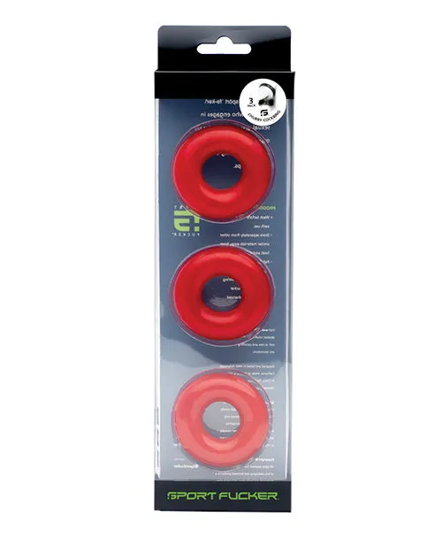 Sport Fucker Anal Sport Fucker Chubby Cockring Pack of 3 Red
