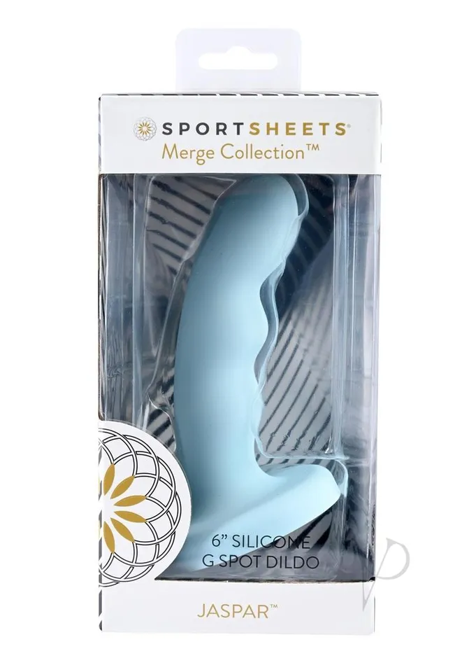Sportsheets Female Sex Toys Jaspar Silicone Curved Dildo with Suction Cup 6in Aqua Sportsheets Female Sex Toys Jaspar Silicone Curved Dildo with Suction Cup 6in Aqua