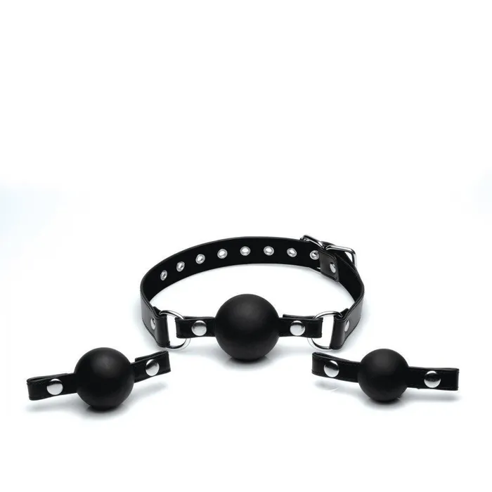 Strict Male Sex Toys Interchangeable Silicone Ball Gag Set