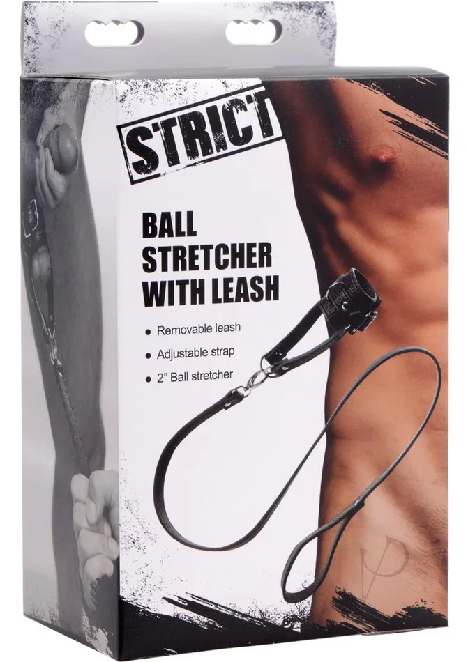 Strict Male Sex Toys Strict Ball Stretcher with Leash Black