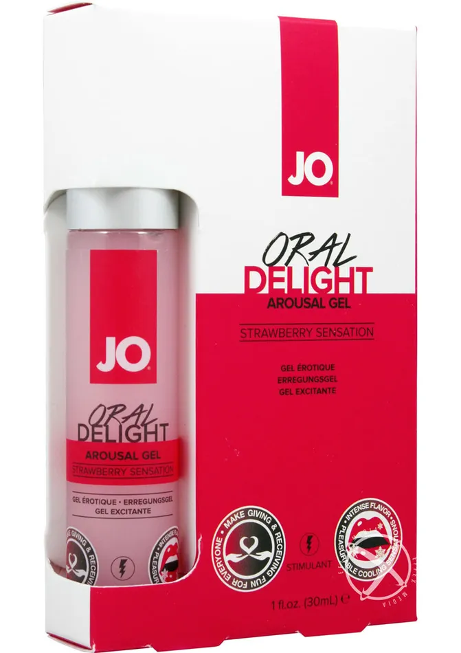 System Jo Enhancers JO Oral Delight Flavored Arousal Gel Strawberry 1oz