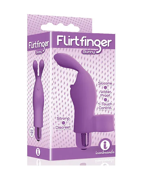 The 9s Female Sex Toys The 9s Flirt finger Silicone Bunny Finger Vibrator Purple